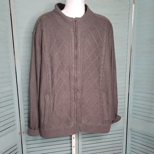 Turtle Bay New York Sz XXL Knit Zip Up Heavy Sweater Blue Long Sleeve